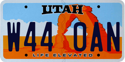 UT license plate W440AN