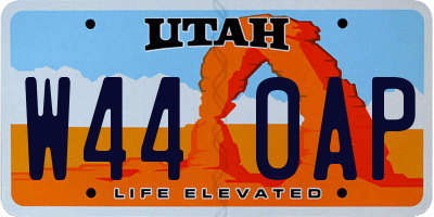 UT license plate W440AP