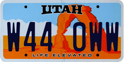 UT license plate W440WW