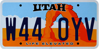 UT license plate W440YV