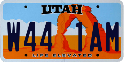 UT license plate W441AM