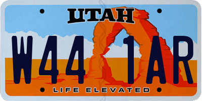 UT license plate W441AR