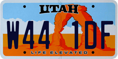 UT license plate W441DF