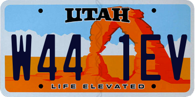 UT license plate W441EV