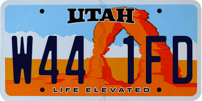 UT license plate W441FD