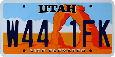 UT license plate W441FK
