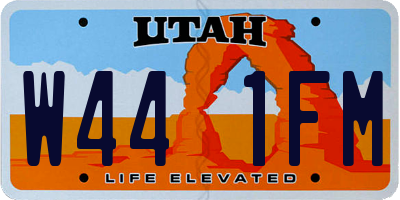 UT license plate W441FM