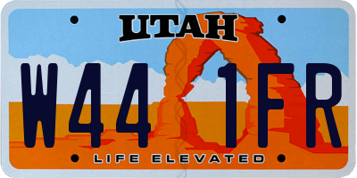 UT license plate W441FR
