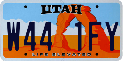 UT license plate W441FY