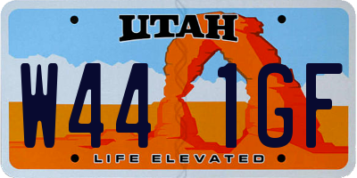 UT license plate W441GF