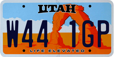 UT license plate W441GP