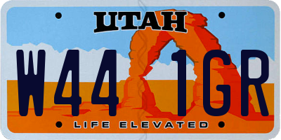 UT license plate W441GR