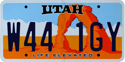 UT license plate W441GY