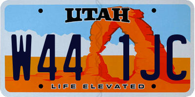 UT license plate W441JC