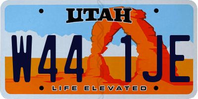 UT license plate W441JE