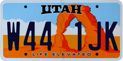 UT license plate W441JK