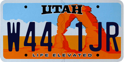 UT license plate W441JR