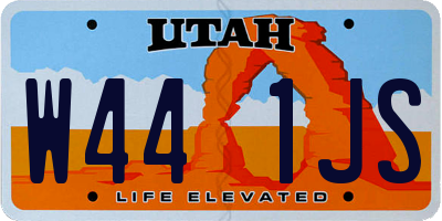 UT license plate W441JS