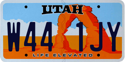 UT license plate W441JY