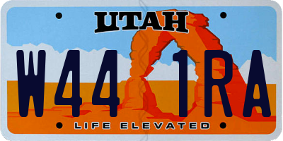 UT license plate W441RA