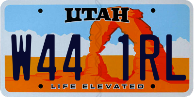 UT license plate W441RL