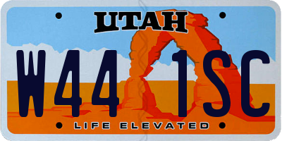 UT license plate W441SC