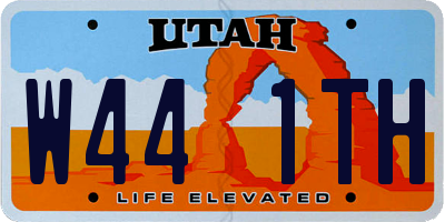 UT license plate W441TH