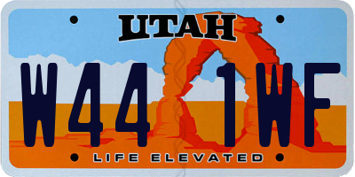 UT license plate W441WF
