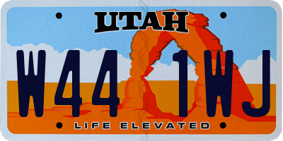 UT license plate W441WJ