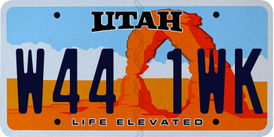 UT license plate W441WK