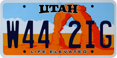 UT license plate W442IG