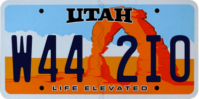 UT license plate W442IO
