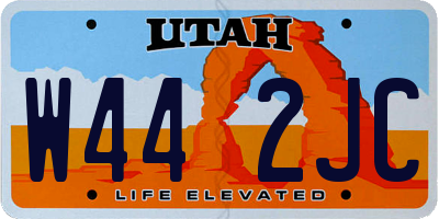 UT license plate W442JC
