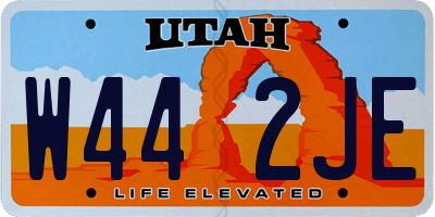 UT license plate W442JE