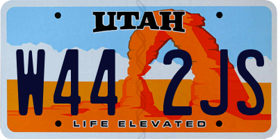 UT license plate W442JS