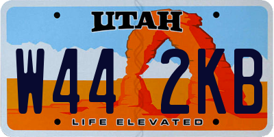 UT license plate W442KB
