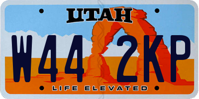 UT license plate W442KP
