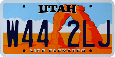 UT license plate W442LJ