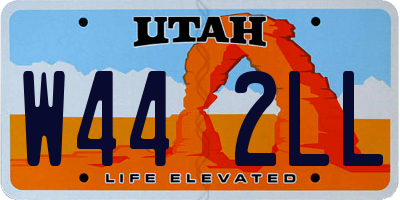 UT license plate W442LL