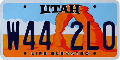 UT license plate W442LO