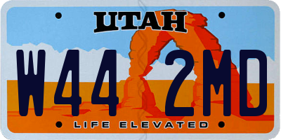UT license plate W442MD