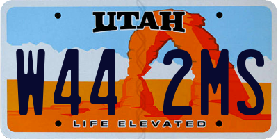 UT license plate W442MS