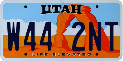 UT license plate W442NT