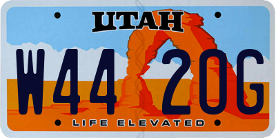 UT license plate W442OG