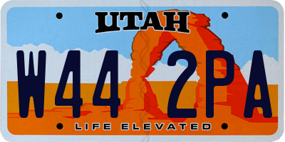 UT license plate W442PA
