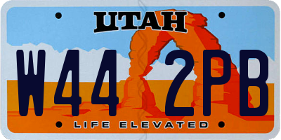 UT license plate W442PB