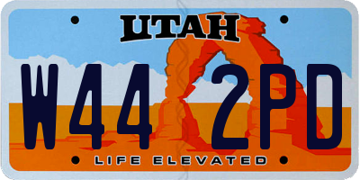 UT license plate W442PD