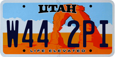 UT license plate W442PI