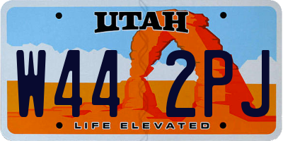 UT license plate W442PJ