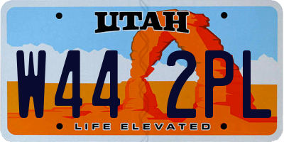 UT license plate W442PL